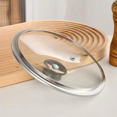 1 pezzo Coperchio in vetro trasparente / Pentola multifunzionale, con dimensioni che vanno da 18 a 32 cm, adatta per vari fornelli, cucina, pranzo, campeggio all'aperto, uso quotidiano, può essere utilizzata come casseruola, padella, padella