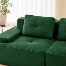 Sofas & Couches - Green + Corduroy + 4 Seat - View 2
