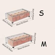 2/1pc Transparent Wheeled Bed Bottom Storage Box, Multifunctional Room Storage Box, Foldable Clothing Storage Box, Large Capacity Waterproof Storage Box, Bottom Wheel Movable, Saving Room And Wardrobe Space, Clothing Storage Box - White - View 8