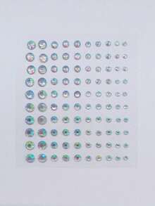 一张晶莹剔透、珠光闪耀的宝石般眼影，非常适合DIY化妆、音乐节、派对和日常使用。 - 彩色 - 查看 8