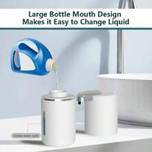 DONASIRA Dispensador de sabonete líquido automático inteligente de 380 ml com sensor infravermelho, bomba elétrica sem toque para sabonete líquido, recarregável para cozinha e banheiro, plástico ABS, 4 configurações de fluxo, à prova d'água IPX5, bico de detecção rápida, para uso em mesa ou parede, adequado para diversos líquidos, limpeza doméstica e lavagem das mãos, novidade para as festas de fim de ano. - Modelo de espuma P12 - garrafa toda branca - Ver 6