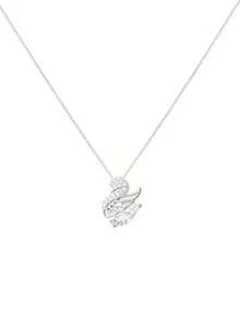 1 Pieza Collar De Cisne De Plata Pura Para Mujer Con Decoración, Moderno Y Adecuado Para Uso Diario, Regalo Del Día De San Valentín Para Novia - Plateado - Ver 4