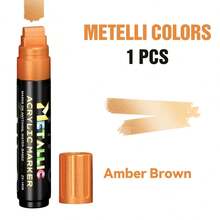22 Colors (1.5cm/0.59in) Acrylic Paint Markers - 10 Vibrant Colors & 12 Metallic Colors (12 Metallic Shades Available Individually) | High Coverage, Large Ink Capacity & Layering Function, Suitable For Bold Graffiti And Art Creation - Multicolor - View 17