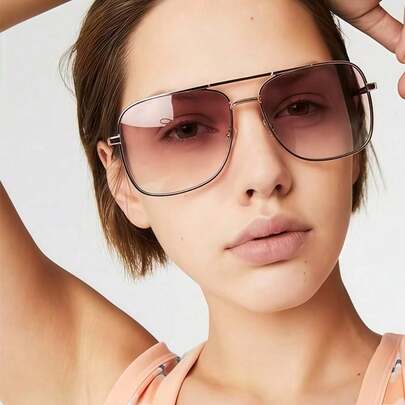 1 Pair Women's Metal Oversized Retro Fashion Fashion Glasses