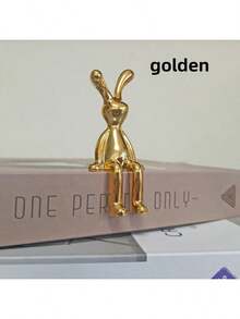 1pc Long-Legged Sitting Rabbit Diy Crafts Paper Box Storage Box Handle Car Small Ornaments Bathroom Shelf Decoration Best Gifts Birthday Graduation - Gold - View 14