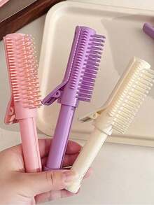 Curling Comb, Curling Iron With Handle, Suitable For Hairdressers, Beauty Salons And Women's Home Use, Two-In-One Curling And Straightening Comb, Hair Comb, Brush, Hair Styling Tool - Multicolor - View 10