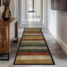 1pc Striped Floor Mat, Suitable For Laundry Room, Hallway, Kitchen, Living Room, Bedroom, Sunroom - Perfect Decor And Gift - (4) - View 2