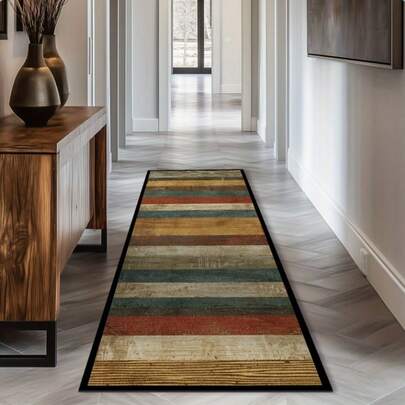 1pc Striped Floor Mat, Suitable For Laundry Room, Hallway, Kitchen, Living Room, Bedroom, Sunroom - Perfect Decor And Gift