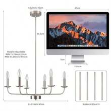 Lámpara de techo de montaje semiempotrado 3 luces moderna lámpara de tambor de cono con visualización blanca plisada de tela de 17.7 pulgadas cerca del techo lámpara de guardería pasillo-003 - 6 luces níquel cepillado - Ver 1