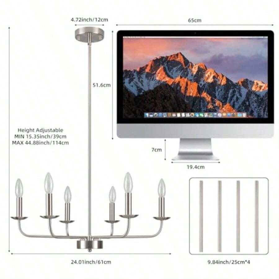 Lámpara de techo de montaje semiempotrado 3 luces moderna lámpara de tambor de cono con visualización blanca plisada de tela de 17.7 pulgadas cerca del techo lámpara de guardería pasillo-003 - 6 luces níquel cepillado - Ver 1
