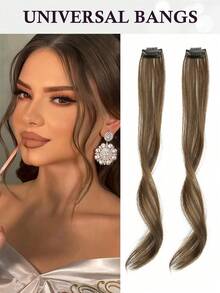 2pcs Side Bangs Clip-On Bangs With Long Sideburns, Clip-In Bangs With Synthetic Long Dragon Whisker Bangs, 12 Inches - Multicolor - View 11