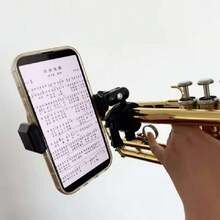 Soporte musical para teléfono celular de rotación 360 para trompeta, se adapta al 99.9% de los smartphones, monta tu teléfono en instrumentos musicales,  fácilmente partituras PDF, toma videos,41116053 - Multicolor - Ver 6