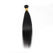 Set de 1 pieza/3 piezas de extensiones de cabello humano virgen brasileño liso, color natural, 8-30 pulgadas - Negro - Ver 14