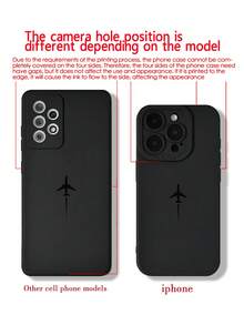 1pc Black Airplane Painted Scratch-Resistant Phone Case Compatible With IPhone, Galaxy,International Version, Not The Domestic Version - Multicolor - View 6