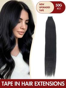 Tape In Hair Extensions Human Hair 14-24 Inch Human Hair Invisible Tape In Hair Extensions Chocolate Brown Tape-In Hair Extensions, 20 Inch Seamless Remy Wefts, Double-Sided, 30,50g Each - 20pcs Set For Women - Multicolor - View 53