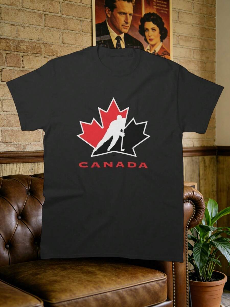 Classic T-Shirt, Hockey Canada Logo Designed And Sold By ChairToSparee - Black - View 1