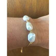 Patty Munoz Pulsera mujer 3 Perlas Naturales extension Rodio. Brazalete ajustable,41145584 - Multicolor - Ver 5