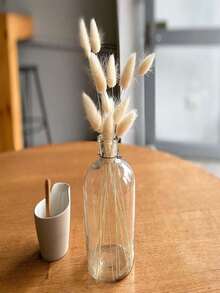 Un conjunto de 100 flores secas variadas: 50 de cola de conejo, 15 juncos pequeños de color natural, 15 juncos pequeños blancos y 20 mechones suaves de color natural. Adornos de paja de estilo rústico para arreglos florales de mesa en la sala de estar. - Multicolor - Ver 5