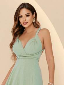 Mint Green Multi-Way Long Dress For Bridesmaids By Nana Marie. Formal Party Dress With Multi-Way Design. - 薄荷綠 - 查看 9