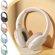 Wireless Over-Ear Bluetooth Headphones, Deep Bass Wireless Headphones With Mic, Noise Isolating, Lightweight Folding HiFi Stereo Headset For Travel/Tablet/PC/Home - 卡其色 - 查看 1