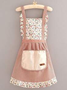 一件印花无袖围裙，采用弹力涤纶面料，带口袋，防水易清洗，适用于厨房/浴室/居家/烘焙，是新年/母亲节/情人节的绝佳礼物。 - 彩色 - 查看 13