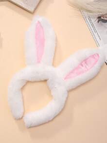 2 piezas/4 piezas Diadema con orejas de conejo de peluche, colores surtidos, decoración de ambiente para fiesta de Pascua - Multicolor - Ver 3