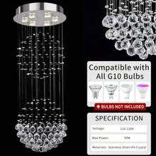 Lámpara de techo rectangular de vidrio para sala de estar 8 luces modernas de montaje empotrado lámpara colgante para a de cocina comedor clóset decoración de boda-0003 - Lámpara de fijación - Ver 3