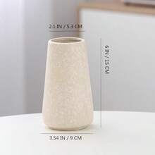 Jarrón beige con textura blanca de 6 pulgadas jarrón de pampas jarrones rústicos bohemios para decoración del hogar decoración de granja jarrones de flores modernos en crema minimalista para-B031 - Copo de nieve - Ver 7