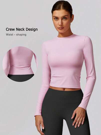 NcmRyu 1pc Women's Fashion Outdoor Running Fitness Yoga Long Sleeve Sports T-Shirt