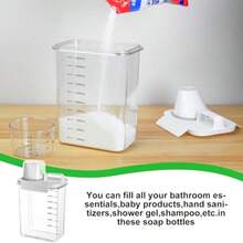 JJWUYUE Airtight Detergent Dispenser With Measuring Cup Detergent Washing Powder Storage Box Laundry Powder Box Storage Container For Detergent Food Container 2300 Ml CYKJ-2302-2 - TransparentGreen - View 5