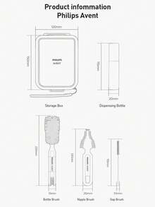 Philips Avent Bộ cọ vệ sinh bình sữa 10 trong 1 - Bộ dụng cụ thiết yếu khi đi du lịch để vệ sinh bình sữa cho bé, bao gồm cọ silicon, dụng cụ vệ sinh núm vú, cọ ống hút, bình đựng xà phòng, hộp đựng, giá phơi bình (Không bao gồm bình sữa, chỉ để trưng bày) - Nhiều màu - Xem 12