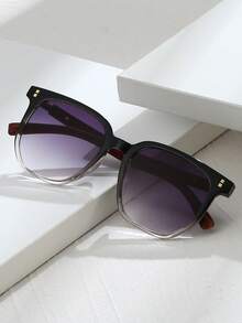 1pc Universal Unisex Rectangular Casual Retro Minimalist Fashion Glasses For Vacation Beach Accessories Glasses Shades Looks Street Style And Suit For Sweater Jacket Sweatshirt Hoodie Leather Pants And Cargo Pants - 雙灰色 - 查看 2