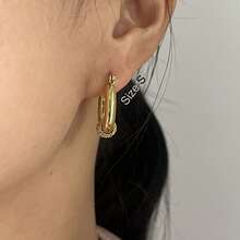 High-Quality Stainless Steel Women Hoop Earrings,18K Gold Plated Anti-Wear Anti-Fade,Hypoallergenic 316L Ear Post,Elegant Charming Fashionable Designer Simple Classic Style Unisex Jewelry Earrings For Daily Festival Vacation Parties - Gold - View 6