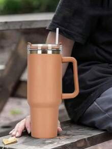 Stainless Steel  Container Thermal Cup With Handle 40oz - Rosa Durazno - 查看 2