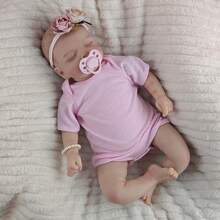 1个46厘米（18英寸）仿真娃娃，手绘头发，半胶粘重生娃娃，过家家玩具，生日礼物 - Cloth Body Doll - 查看 3