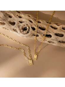 FOREVER QUEEN S925 Sterling Silver Gold Plated English Letter Necklace, Delicate Gold Letter Pendant Name Necklace, Jewelry Gift - Gold - View 3