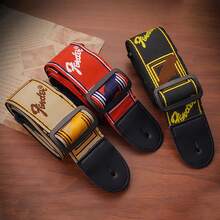 Correa de guitarra bordada, correas de ampliación de guitarra eléctrica acústica de cuero, cinturón de hombro para guitarras de madera clásicas populares, 1. DZDH - VN-CXY1098A1 - Ver 1