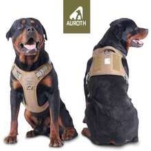 Auroth - Arnés táctico para perros grandes sin tirones arnés ajustable para mascotas reflectante K9 entrenamiento trabajo de fácil control chaleco de servicio militar para perros L amarillo militar - army amarillo - Ver 2