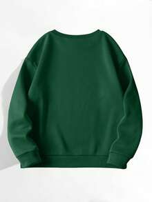 Customized Photo Sweatshirt Crew Neck Long Sleeve/Sportswear, Customize "I Love My Wife", Girlfriend Eye Photo, Customize Wedding Anniversary Autumn/Winter Pullover Sweatshirt, Customize Women Sweatshirt - Add Your Own Text And Images (Couple Photo/Girlfriend Photo/Family Photo/Selfie/Pet Photo/Friends Photo/Party Photo) - Dark Green - View 4