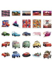 Disney 50PCS Officially Licensed Cars Waterproof Stickers Cartoon Sticker Decor For Water Bottles Laptop Bumper Bedroom Wardrobe Car Skateboard Computer Phone Hard Hat Car And Decals Perfect For Birthdays Easter Baskets Stocking Stuffers And Party Favors - DSN-019 - 查看 5