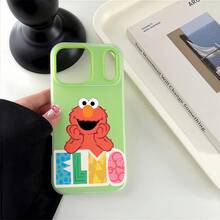 Funda para teléfono con el personaje de Elmo, compatible con Samsung, Apple, VIVO, OPPO, , Transsion, ,  y Honor. Fabricada en TPU, ofrece protección a prueba de golpes y caídas. Un regalo ideal para familiares y amigos. - Verde - Ver 4