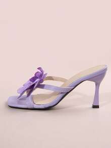 European And American New Floral Decor High Heel Sandals, Suitable For Beach, Dating, Commuting, Banquet, Party - Purple - View 5