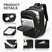 大容量旅行笔记本电脑背包，适用于14-15.6英寸笔记本电脑；时尚多功能口袋背包；轻便多层书包；带舒适提手的登机背包；男女通用休闲周末旅行包；防水日常背包，带防水隔层，适合户外徒步露营旅行；符合航空旅行标准；多种颜色可选。新旧款随机发货。 - 彩色 - 查看 6