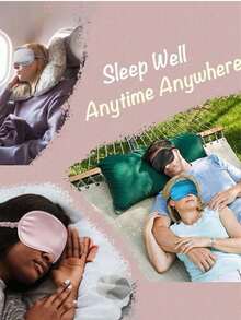 1pc/3pcs/5pcs/10pcs Black, Champagne, Gray, Pink, Green, Blue, Dark Green Breathable Double-Sided Silk-Like Sleep Eye Mask, Relieve Eye Fatigue, Suitable For Girls Nap, Blackout Eye Mask, Non-Binding - A - View 8