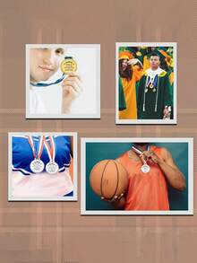 1pc Customizable Engraved Sports Medal, Can Use Custom Template Or Logo Design. Personalize Your Medal With Logo, Name, Date And Event Details. Suitable For Personalized Sports, Competition And Family Event Medals. - Multicolor - View 7