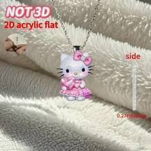1pc 2D Flat  Heltty Acrylic Pendant Necklace, Fashion Sweater Pendant, Cute & Casual, Suitable As Birthday, Valentine's Day, Thanksgiving, Easter, Christmas Gift - Multicolor - View 5