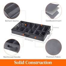 Lifewit Juego de 2 Organizadores de Almacenamiento para Zapatos Debajo de la Cama Caja Plegable de Tela para Zapatos con Cubierta Transparente Bolsa de Almacenamiento con Ventana Transparente con 2 Asas Reforzadas Se Adapta a 24 Pares de Zapatos Gris - Gris - Ver 4