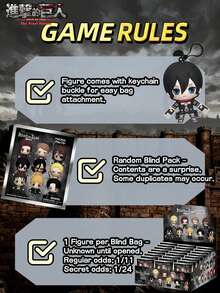Crunchyroll Officially Licensed Blind Box 3D Mystery Blind Bag Collectible PVC Figurine Bag Clip Charms Eren Armin   Keychain Anime Collector Kering Backpack Decor 1Pc  Two Styles Available - Multicolor - View 4