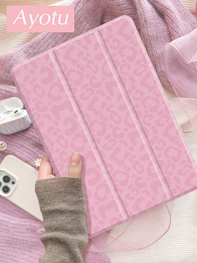 Ayotu 1件粉色豹纹平板电脑保护套和Kindle电子书保护套，兼容第10代、11代/Air 4代/Air 7代/9.7英寸，兼容三星Galaxy Tab A9 Plus、Kindle（第11代-2024年发布）（6英寸）、Kindle Paperwhite第12代（2024年发布），绝佳节日礼物，时尚简约图案。