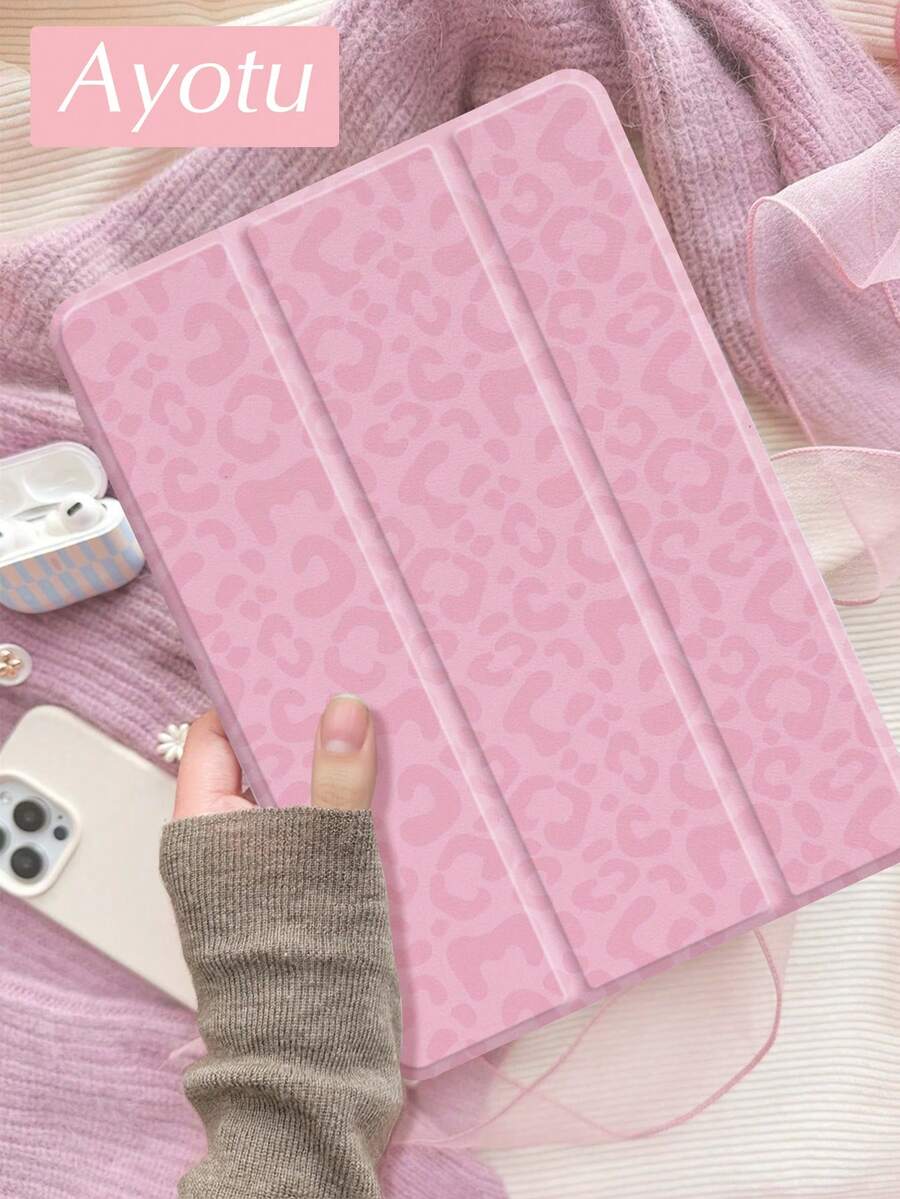 Ayotu 1件粉色豹纹平板电脑保护套和Kindle电子书保护套，兼容第10代、11代/Air 4代/Air 7代/9.7英寸，兼容三星Galaxy Tab A9 Plus、Kindle（第11代-2024年发布）（6英寸）、Kindle Paperwhite第12代（2024年发布），绝佳节日礼物，时尚简约图案。